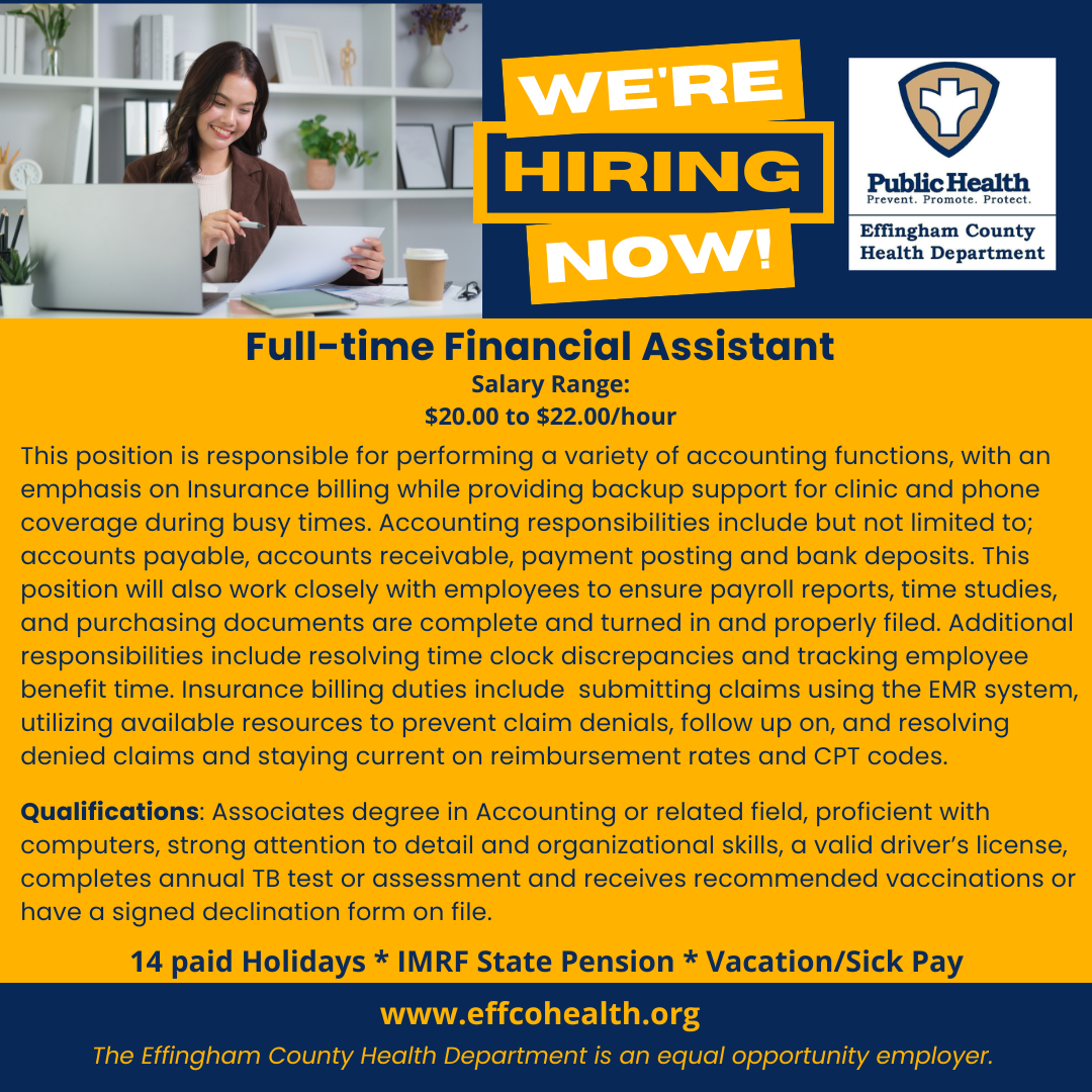 Looking for a full time public health nurse
